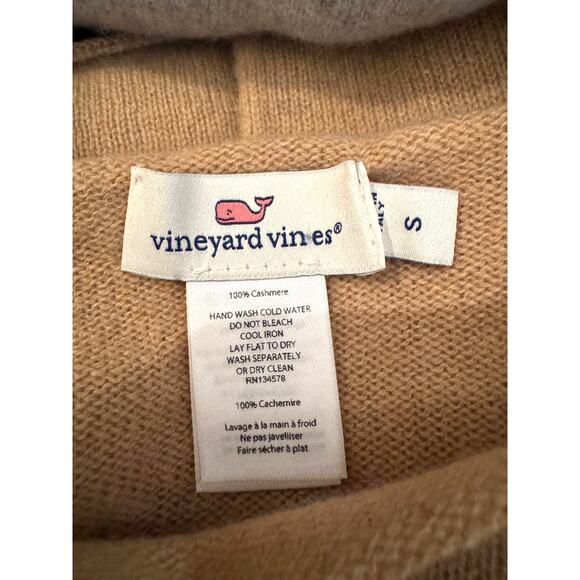 Vineyard Vines Small 100% Cashmere Tan Sweater Old Money Quiet Luxury Classic - Picture 2 of 6